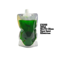 Load image into Gallery viewer, 20 pcs Full Transparent Plastic Spout Pouch Juice Pouch,Wine Flask Pouch BPA Free Food Materials Storage Bags 30 ml-500 ml
