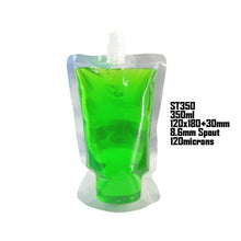 Load image into Gallery viewer, 20 pcs Full Transparent Plastic Spout Pouch Juice Pouch,Wine Flask Pouch BPA Free Food Materials Storage Bags 30 ml-500 ml