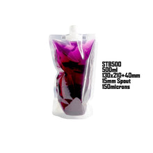 Load image into Gallery viewer, 20 pcs Full Transparent Plastic Spout Pouch Juice Pouch,Wine Flask Pouch BPA Free Food Materials Storage Bags 30 ml-500 ml