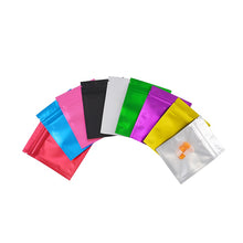 Load image into Gallery viewer, 100 pcs Matte Colorful and Transparent Zip lock Bags Colored & Clear pouches