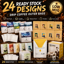 Load image into Gallery viewer, Premium Drip Coffee Outer Bags – Thickened Kraft Paper &amp; Pure Aluminum Foil Packaging
