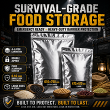 Load image into Gallery viewer, Heavy-Duty 4-Layer Aluminum Foil Storage Bags – Survival Grade Food Storage with Double Zipper
