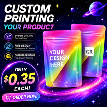 Load image into Gallery viewer, 500 Packs Small Batch Custom 3.5g Bags For Weed 4x5'' Customized Printed Mylar Bags Design Logo Stand Up Resealable Zipper Pouches Zip lock Bags
