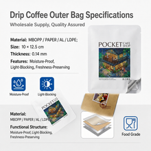 Load image into Gallery viewer, Premium Drip Coffee Outer Bags – Thickened Kraft Paper &amp; Pure Aluminum Foil Packaging
