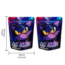 Load image into Gallery viewer, OG KUSH 3.5g Mylar Bag Zipper Pouch 100 PCS in Stock Mixed Designs Holographic Laser Glossy Bag
