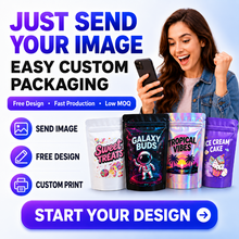 Load image into Gallery viewer, 500 Packs Small Batch Custom 3.5g Bags For Weed 4x5'' Customized Printed Mylar Bags Design Logo Stand Up Resealable Zipper Pouches Zip lock Bags
