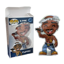 Load image into Gallery viewer, 3.5g Pop 2PAC Tupac Doll Figure Collectible - Custom Mylar Ziplock Bags with Transparent   Window, Laser Holographic Design, Includes Paper Boxes - In Stock
