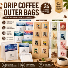 Load image into Gallery viewer, Premium Drip Coffee Outer Bags – Thickened Kraft Paper &amp; Pure Aluminum Foil Packaging
