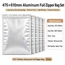Load image into Gallery viewer, Heavy-Duty 4-Layer Aluminum Foil Storage Bags – Survival Grade Food Storage with Double Zipper
