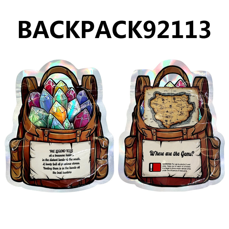 BACKPACK Bag Small Shape 9x11cm 100 pcs 1-3.5g Mylar Bags Holographic Zipper Bag Smell Proof Zip lock Pouch Small Bags