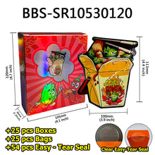 Load image into Gallery viewer, 25 Pcs Mylar Bag 3.5g with 25 Pcs Boxes Cereal Paper Boxes Customizable box design UV-coated Retail packaging Double insert box
