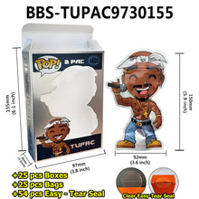 Load image into Gallery viewer, 3.5g Pop 2PAC Tupac Doll Figure Collectible - Custom Mylar Ziplock Bags with Transparent   Window, Laser Holographic Design, Includes Paper Boxes - In Stock

