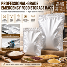 Load image into Gallery viewer, Heavy-Duty 4-Layer Aluminum Foil Storage Bags – Survival Grade Food Storage with Double Zipper
