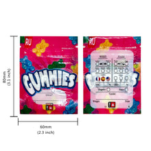 Load image into Gallery viewer, 6x8cm Mini Zip Bag Mylar 1g CBD Candy Gummy Bear Gift Small Bag Packaging Plastic PE Zip lock Foil Pouches 100 Pcs
