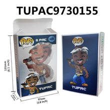 Load image into Gallery viewer, 3.5g Pop 2PAC Tupac Doll Figure Collectible - Custom Mylar Ziplock Bags with Transparent   Window, Laser Holographic Design, Includes Paper Boxes - In Stock
