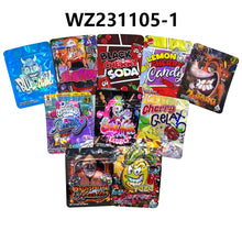 Load image into Gallery viewer, 100 pcs GELATO 3.5g Smell Proof Mylar Stand Up Zip Lock Pouch Cookies Candy Holographic Laer Mixed Designs
