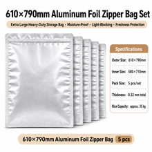 Load image into Gallery viewer, Heavy-Duty 4-Layer Aluminum Foil Storage Bags – Survival Grade Food Storage with Double Zipper
