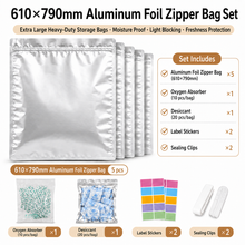 Load image into Gallery viewer, Heavy-Duty 4-Layer Aluminum Foil Storage Bags – Survival Grade Food Storage with Double Zipper
