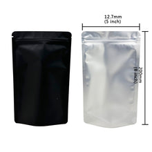 Load image into Gallery viewer, 0.5g 1g 3.5g 7g 14g 28g 454g 1lb Pound Black Matte Color Zipper Bag Smell Proof Pouch One Side Clear Mylar Bag 100PCS Free Ship
