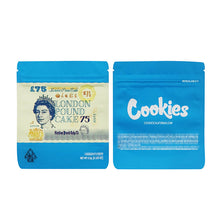 Load image into Gallery viewer, 1g -3g Cookies Plastic Zipper Pouch With Stickers laser Anti Label Foil Bags Flavor Herb Flower Dry Tobacco Retail Bags
