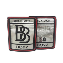 Load image into Gallery viewer, Backpack Boyz Plastic Bags 1g - 3.5g Smell Proof Flower CBD Edibles Cookies Packaging Child Resistant CR Exit Ziplock Mylar Children Proof Zipper Bags
