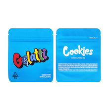 Load image into Gallery viewer, 1g -3g Cookies Plastic Zipper Pouch With Stickers laser Anti Label Foil Bags Flavor Herb Flower Dry Tobacco Retail Bags
