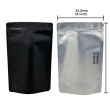 Load image into Gallery viewer, 0.5g 1g 3.5g 7g 14g 28g 454g 1lb Pound Black Matte Color Zipper Bag Smell Proof Pouch One Side Clear Mylar Bag 100PCS Free Ship
