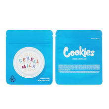 Load image into Gallery viewer, 1g -3g Cookies Plastic Zipper Pouch With Stickers laser Anti Label Foil Bags Flavor Herb Flower Dry Tobacco Retail Bags
