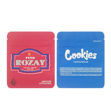 Load image into Gallery viewer, 1g -3g Cookies Plastic Zipper Pouch With Stickers laser Anti Label Foil Bags Flavor Herb Flower Dry Tobacco Retail Bags
