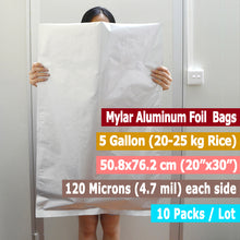 Load image into Gallery viewer, Mylar Aluminum Foil Vacuum Bags 1- 5 Gallon Mylar Bags Food Storage Bags
