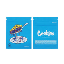 Load image into Gallery viewer, 1g -3g Cookies Plastic Zipper Pouch With Stickers laser Anti Label Foil Bags Flavor Herb Flower Dry Tobacco Retail Bags
