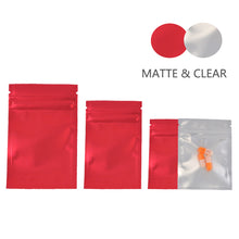 Load image into Gallery viewer, 100 pcs Matte Colorful and Transparent Zip lock Bags Colored &amp; Clear pouches
