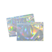 Load image into Gallery viewer, 100 Pcs Zip lock Plastic Bag Aluminum Foil Hologram Food Mylar Pouch Smell Water Proof Zipper Reclosable Pouches
