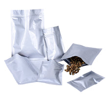 Load image into Gallery viewer, 100 pc Mylar Aluminum Zip lock Pouches Bags Food Storage Smell Proof Bags
