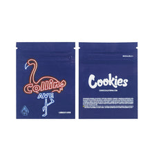 Load image into Gallery viewer, 1g -3g Cookies Plastic Zipper Pouch With Stickers laser Anti Label Foil Bags Flavor Herb Flower Dry Tobacco Retail Bags
