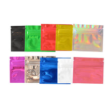 Load image into Gallery viewer, 100 pcs Colorful Top Feed Foil Zip lock Bags Food Pouch,Mylar Aluminum Foil Bags
