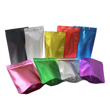 Load image into Gallery viewer, 100 pcs Colored Stand Up Zip lock Foil Pouches Aluminum Foil Food Storage Bag Free Shipping
