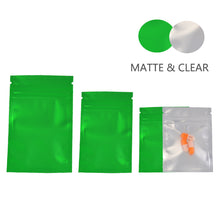 Load image into Gallery viewer, 100 pcs Matte Colorful and Transparent Zip lock Bags Colored &amp; Clear pouches
