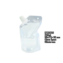 Load image into Gallery viewer, 20 pcs Full Transparent Plastic Spout Pouch Juice Pouch,Wine Flask Pouch BPA Free Food Materials Storage Bags  30 ml-500 ml
