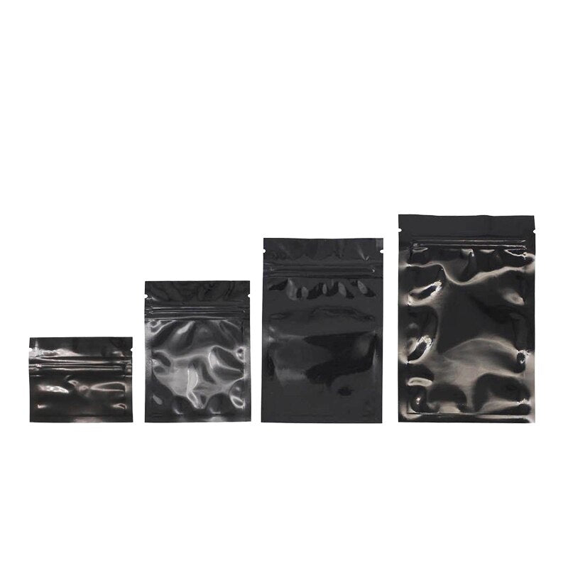 100 pcs Black Metallized Zip lock Bags Food Pouch Aluminum Foil Zip Bags Free Shipping