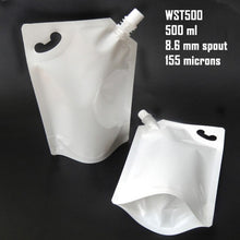 Load image into Gallery viewer, 20 pcs White Spout Pocuh Shampoo Pouch,Detergent White Flask Pouches Liquid Packaging bags Free Shipping  50 ml ~ 2000 ml
