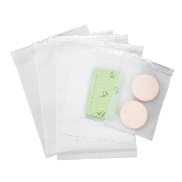 Zipper Resealable Clothes Packaging Frosted Clear Plastic Ziplock Bag T-shirt Exit Bag Custom Ziplock Pouch