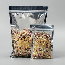 Load image into Gallery viewer, 100 pcs Transparent &amp; Metallized Foil Smell Proof Food Storage Bags Width From 7cm to 18cm
